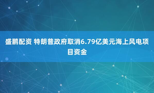 盛鹏配资 特朗普政府取消6.79亿美元海上风电项目资金